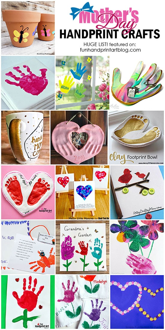 HANDmade Gifts from Kids for Mother's Day that incorporate little prints of their hands & feet ♥
