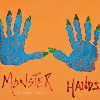 Monster Handprints Halloween Craft