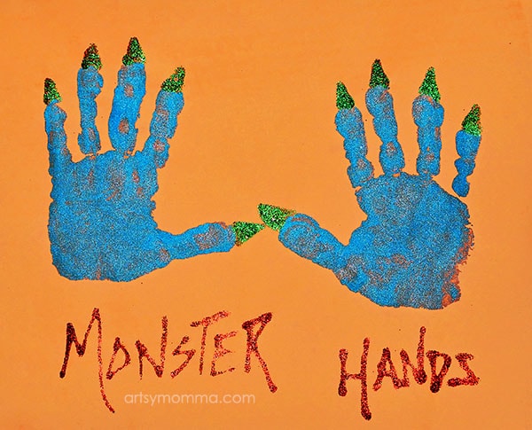 Monster Handprints Halloween Craft