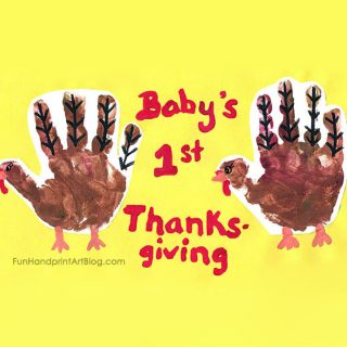Baby's 1st Handprint Turkey Keepsake Art for Thanksgiving
