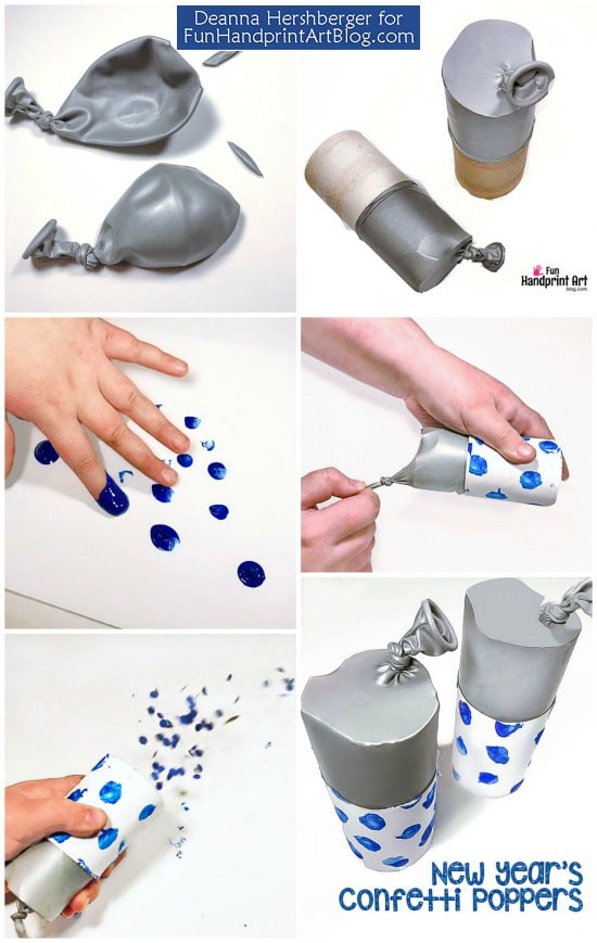 How to make TP Tube Confetti Poppers for New Year's Eve Party with Kids
