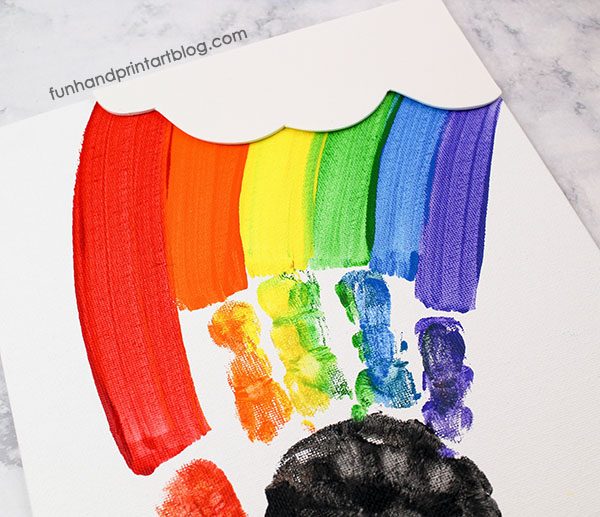 St Patrick's Dau Handprint Rainbow Painting on Canvas