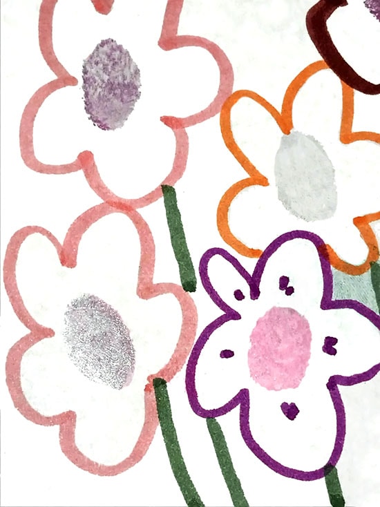 Fingerprint Flower Art Prompt for Card