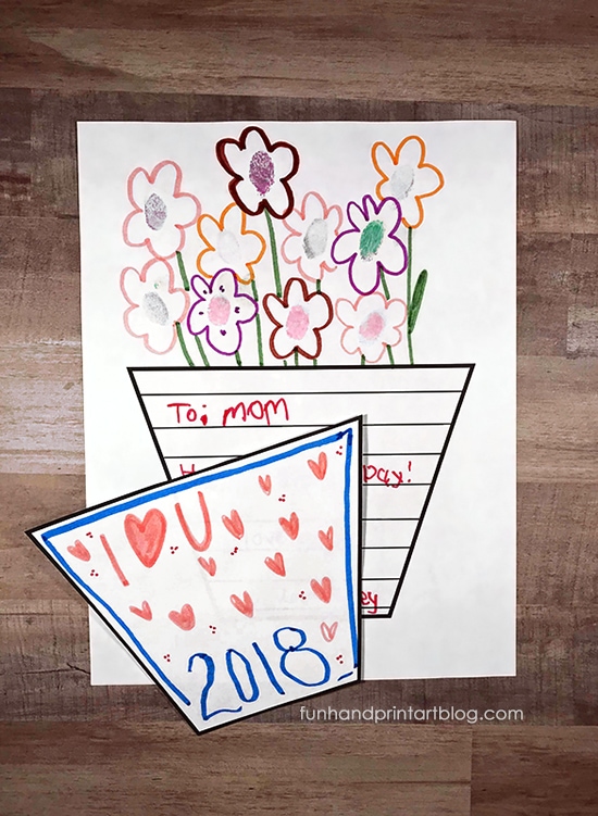 Printable Flower Pot Template for Mother's Day Card