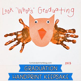Handprint Owl Graduation Keepsake for Preschool & Kindergarten - "Look Whoo's Graduating!"
