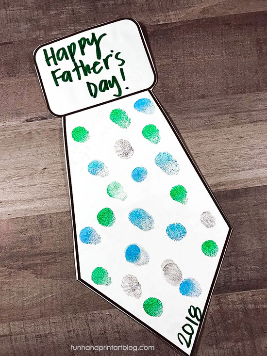 Fingerprint Tie Craft for Father's Day