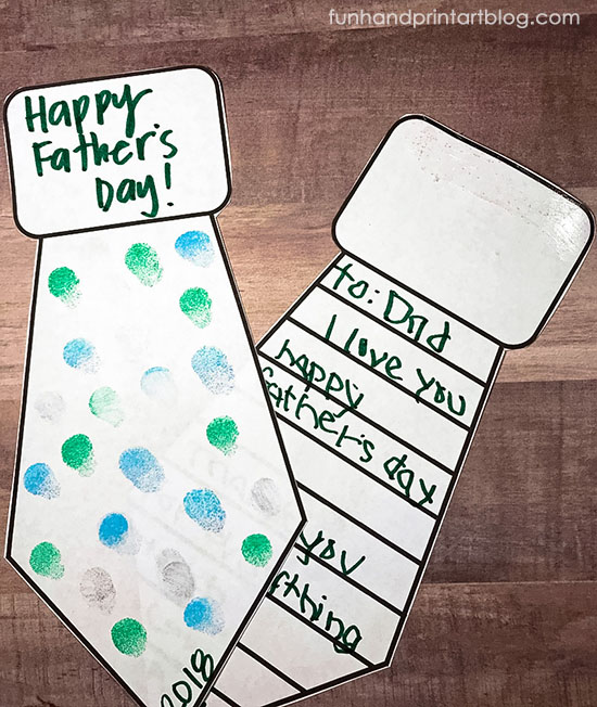 How to make a Fingerprint Tie Card for Dads