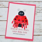 Printable Ladybug Handprint Card Template for Mother's Day or Valentine's Day