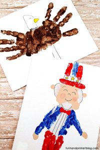 Fourth Of July Hand Paintings: Uncle Sam & Bald Eagle Craft