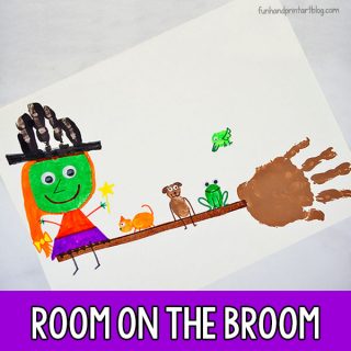 Room On The Broom Inspired Handprint Craft - Kindergarten Art Project