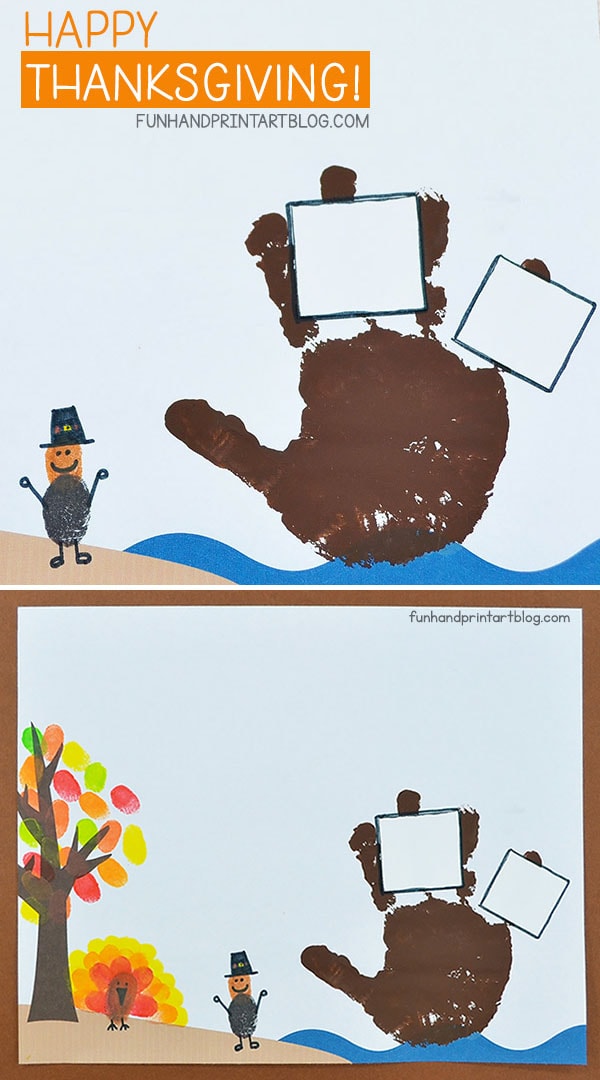 Printable Thanksgiving Fingerprint Art With Free Background Template