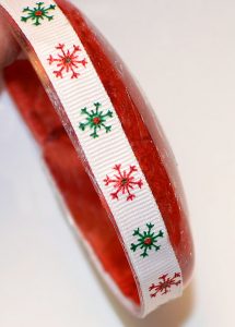 Add Christmas Ribbon To Sides of Ornament