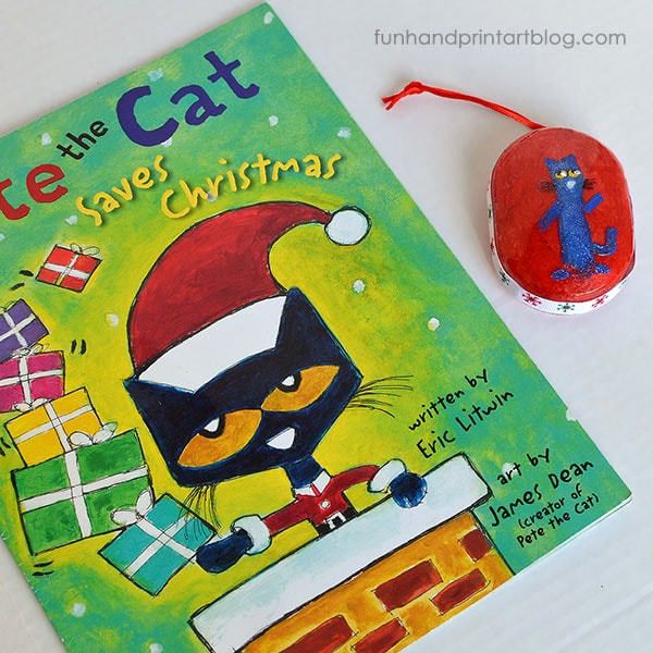 Read Pete the Cat Saves Christmas & Make A Pete The Cat Fingerprint Ornament
