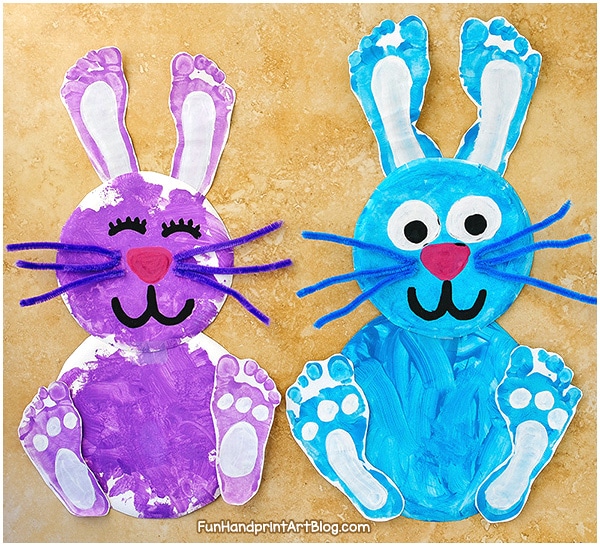 Paper Plate Bunnies For Kids to make for Easter or Spring