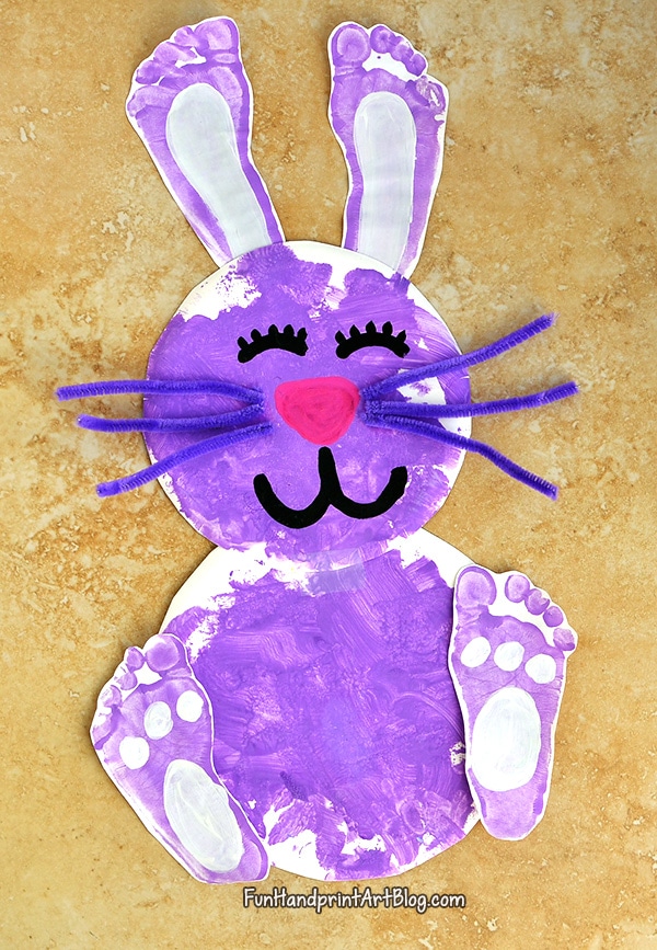 Darling Easter Bunny Footprint Craft For Toddlers To Make