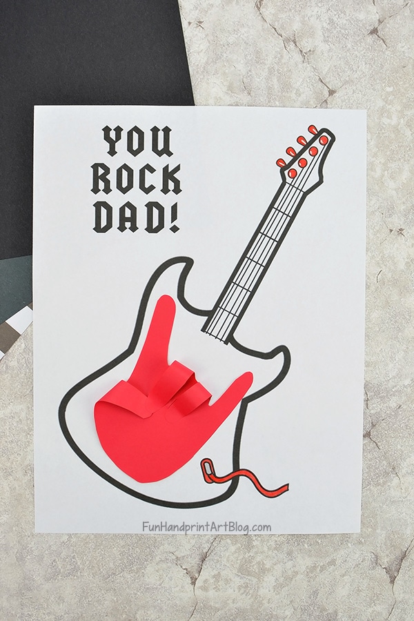 Guitar Handprint You Rock Craft for Father's Day