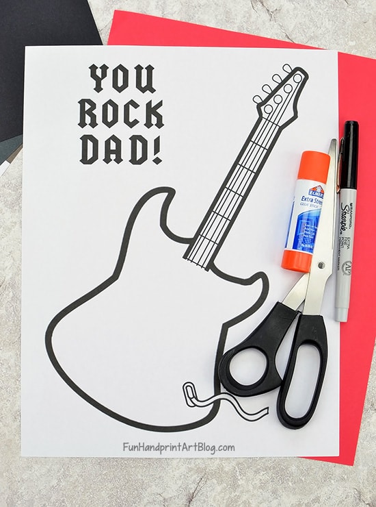 Card from Kids Handmade Fathers Day Card Guitar Fathers Day Card Fathers Day Card from Wife Card for Dad Fathers Day Card from Kids