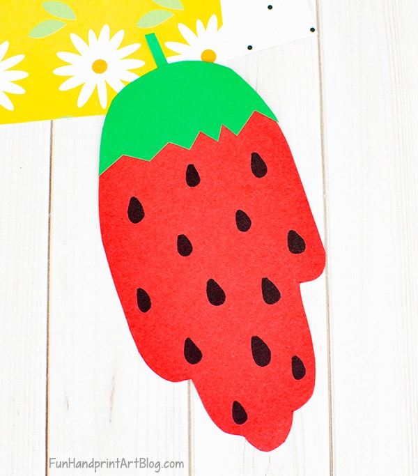 Hand Shaped Strawberry Paper Craft