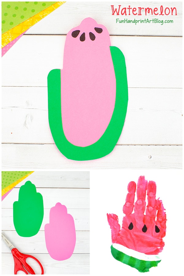 Handprint Watermelon Crafts - Painted & Paper Ideas